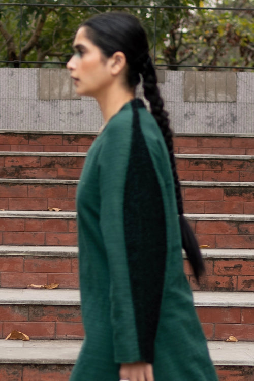 Forest Green Woven Madame Comfort Dress