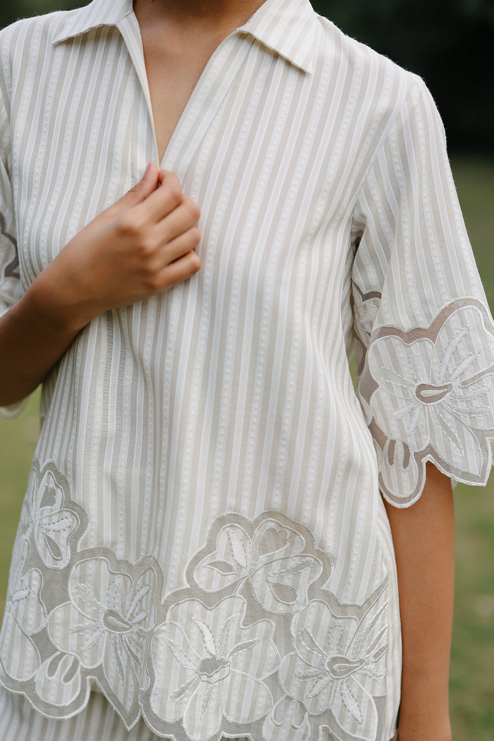 Cotton Bloom Applique Co-ord Set