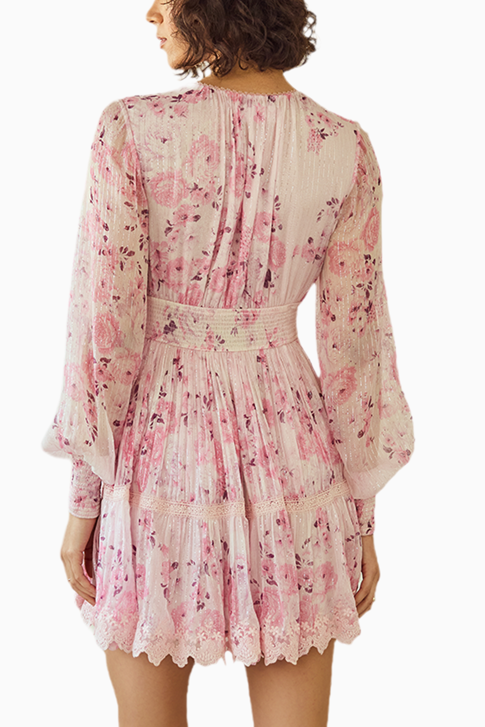 Baby Pink Floral Short Printed Dress