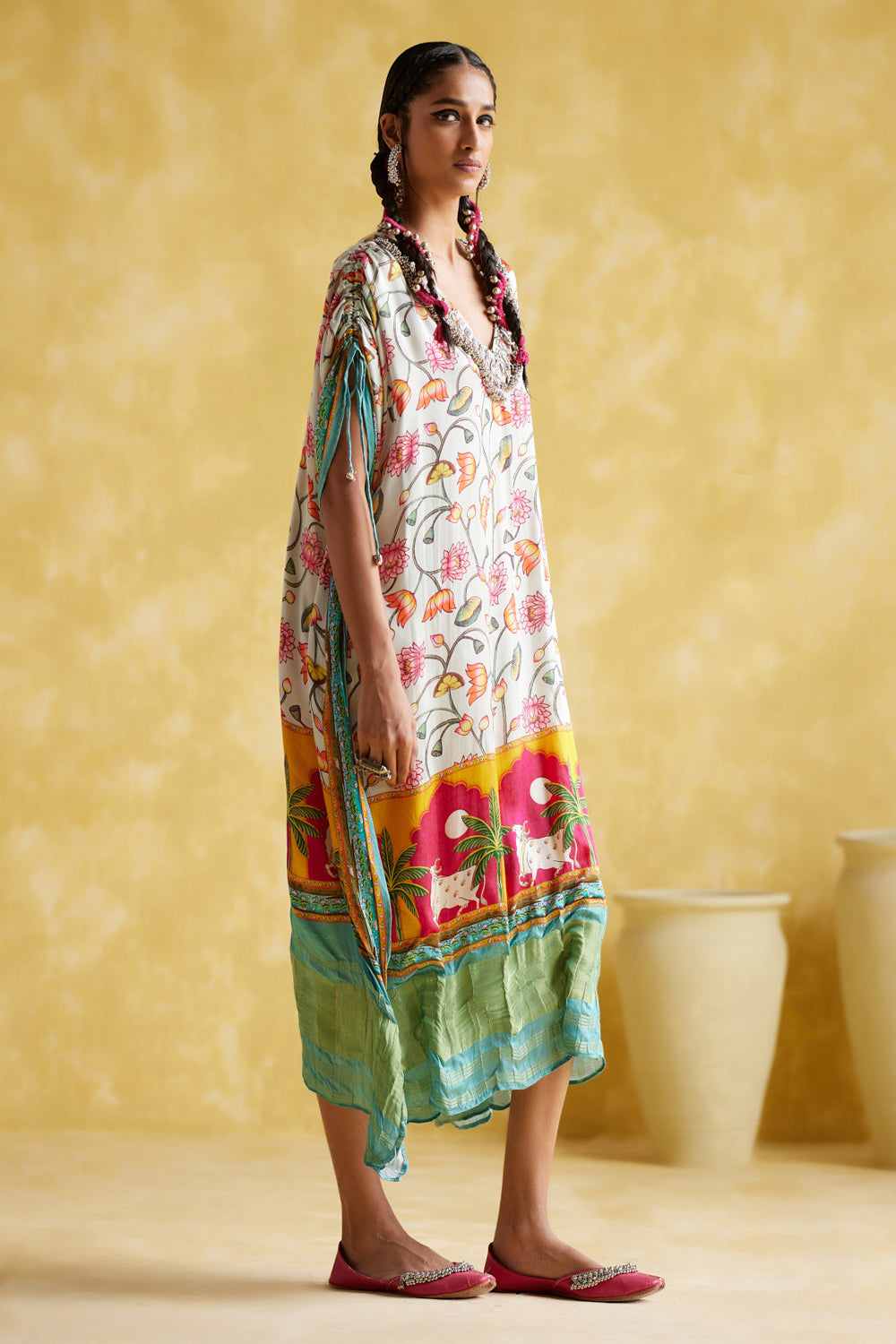 Angela Pichwai Print Digital Kaftan