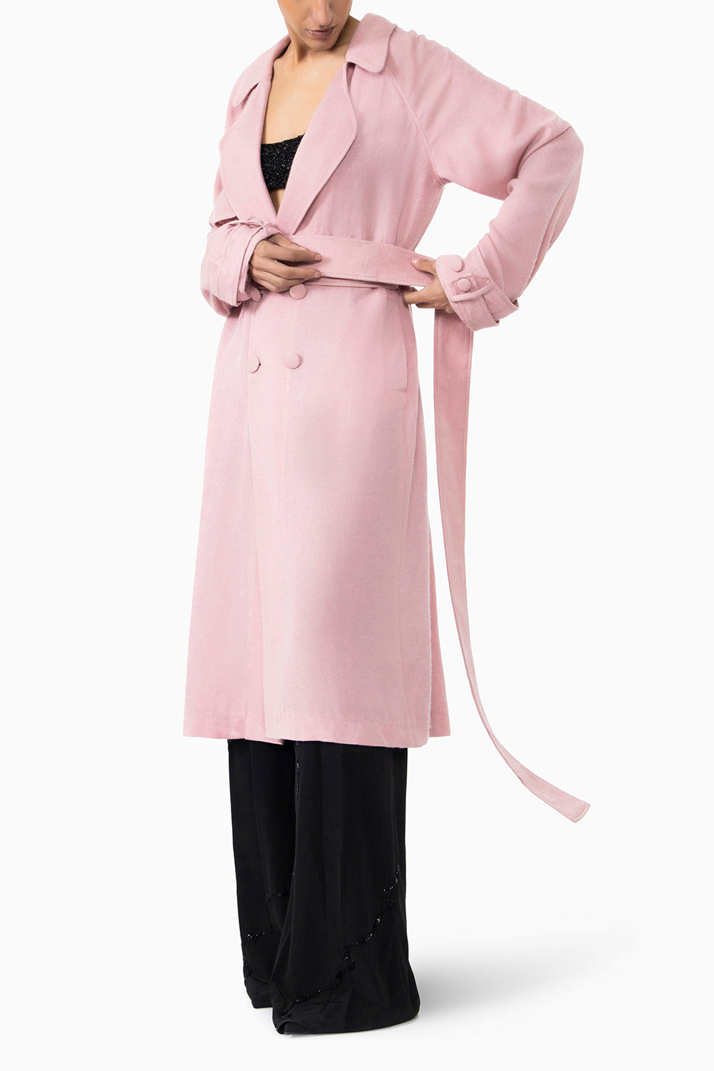Barely Pink Pashmina Trench Coat