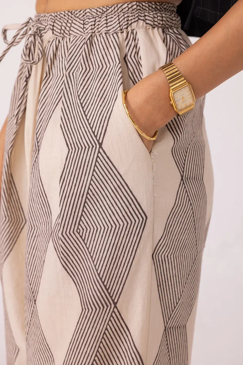 Sonja Hand Printed Barrel Pants