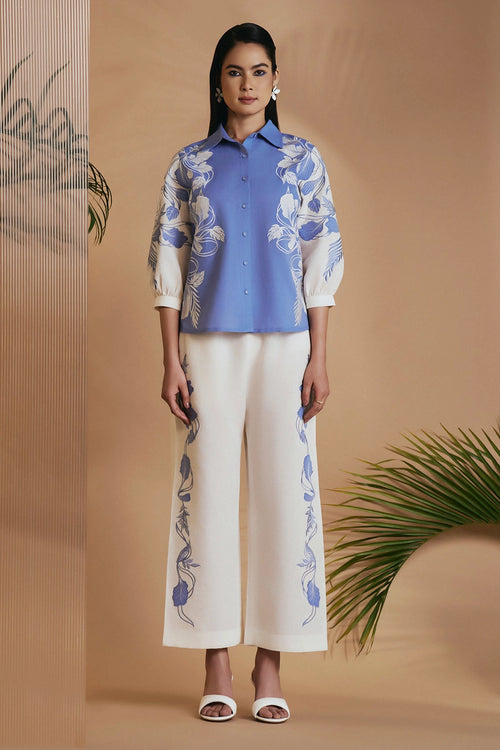 Blue Ivory Petal Safari Co-ord Set