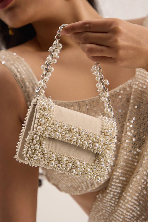 Aurel Mini Ivory Pearl Bag