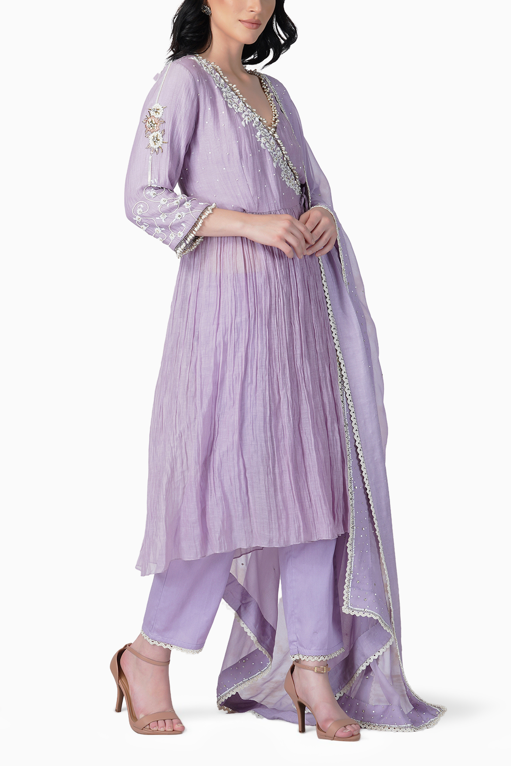 Baroque Work Lavender Angrakha Set