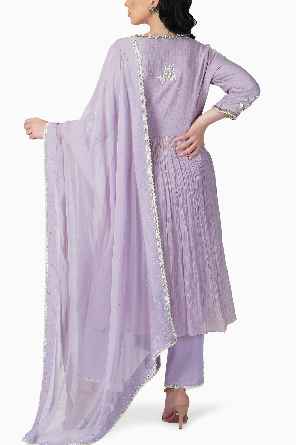 Baroque Work Lavender Angrakha Set