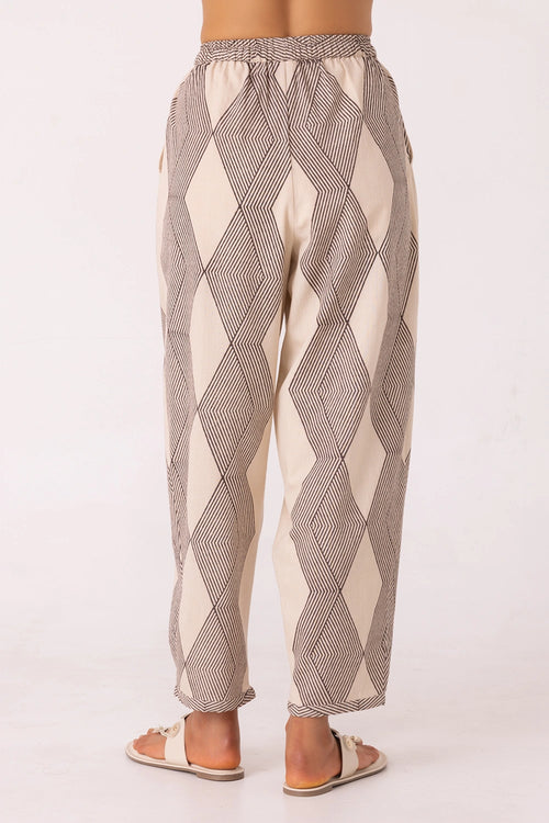 Sonja Hand Printed Barrel Pants