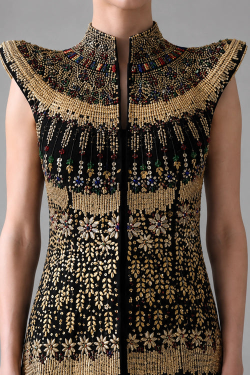 Black Silhouette With Structured Shoulders