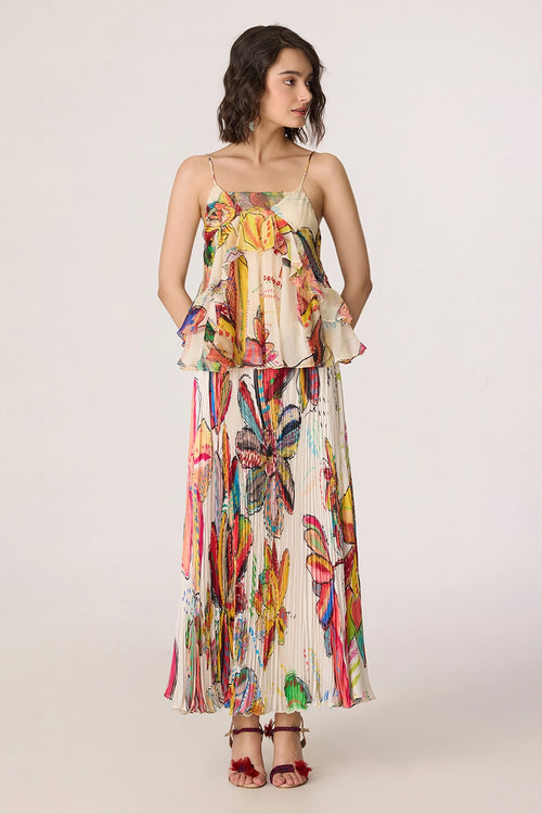 Multi Genora Blouse With Multi Zora Skirt