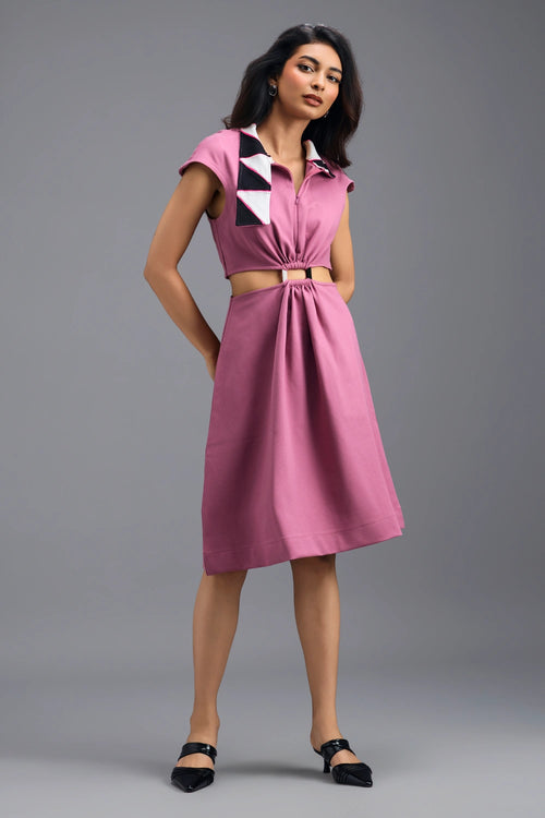 Pink Fit-and-Flare Dress