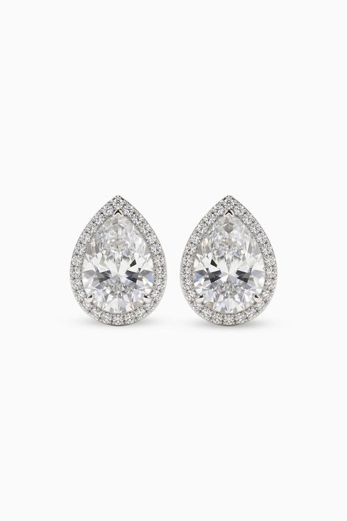 Pear Solitaire Studs