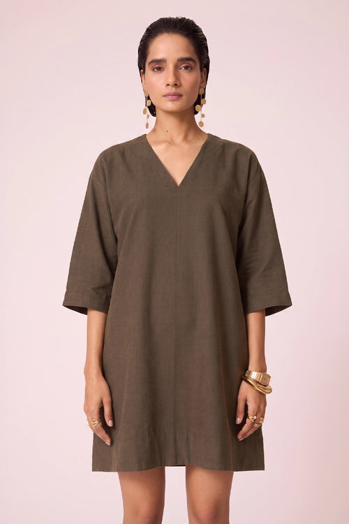 Stad Olive Needlecord Shift Dress