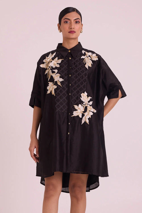 Black Mimi Framed Shirt Dress