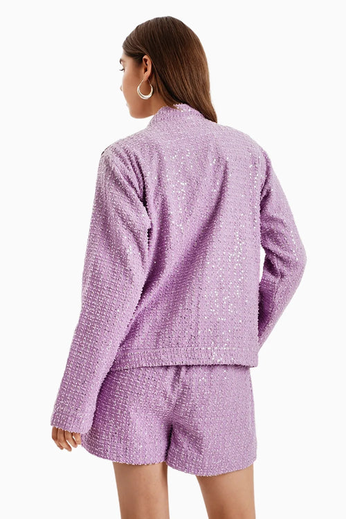 Purple Denim Shorts