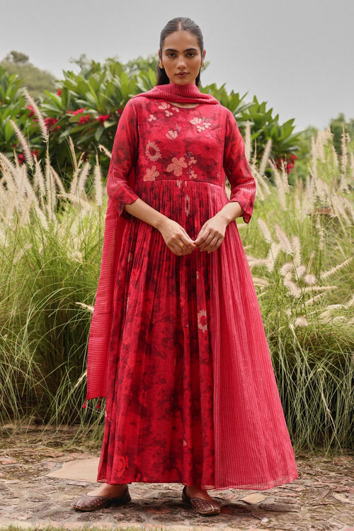 Rosewood Bloom Anarkali Set