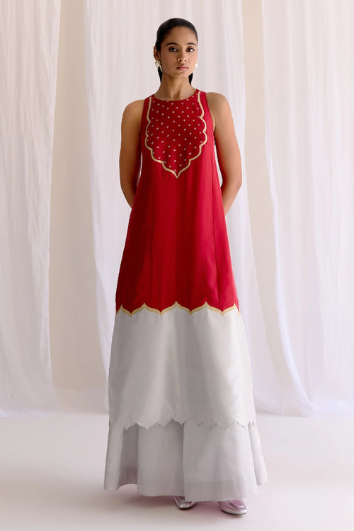 Bandani Jaigarh Kurta with Sharara Pants