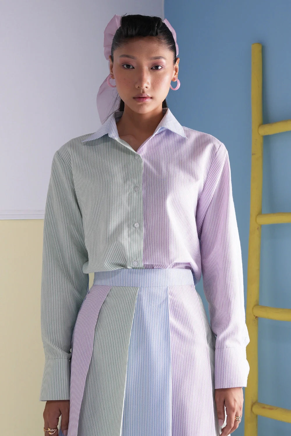 Blair Denim Corset with Shirt and Skirt