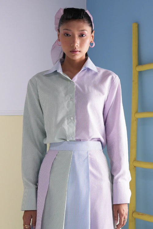 Blair Denim Corset with Shirt and Skirt