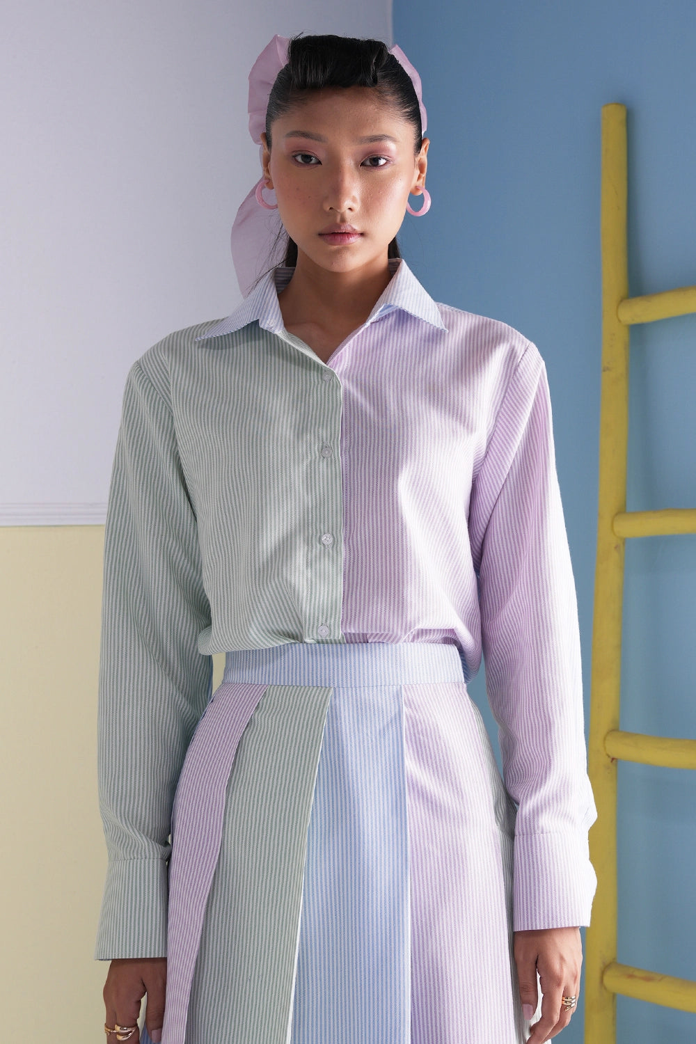 Blair Denim Corset with Shirt and Skirt