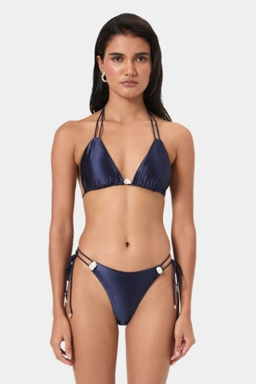 Moonlit Navy Pearl Bikini Top