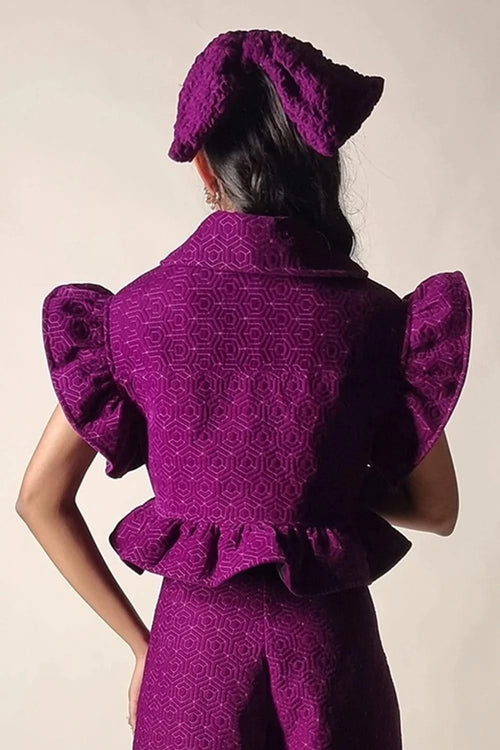 Deep Purple Velvet Satin Reversible Jacket