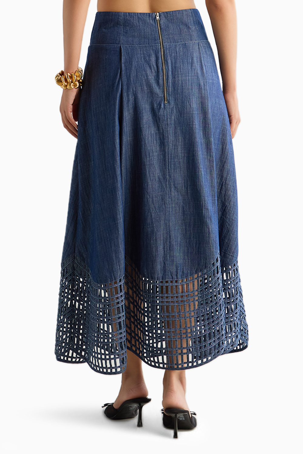 Denim Sunray Skirt