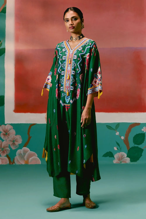 Emerald Aztec Kaftan Set
