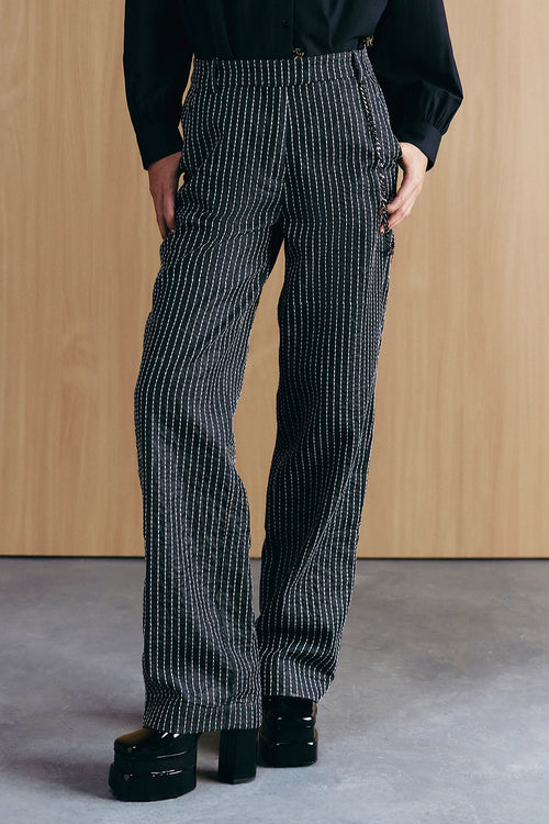 Black Embroidered Denim Jeans