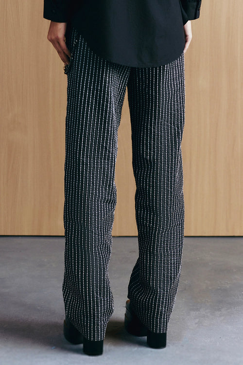Black Embroidered Denim Jeans