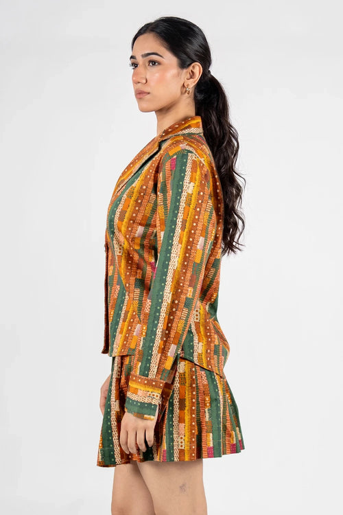 Gond Abstract Stripes Lapel Shirt