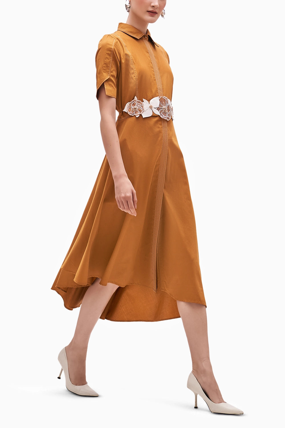 Cinnabon Belted Copper Dress