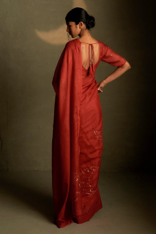 Chaand Saree with Sleeve Blouse
