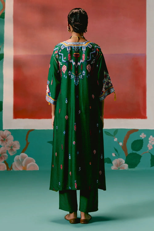 Emerald Aztec Kaftan Set