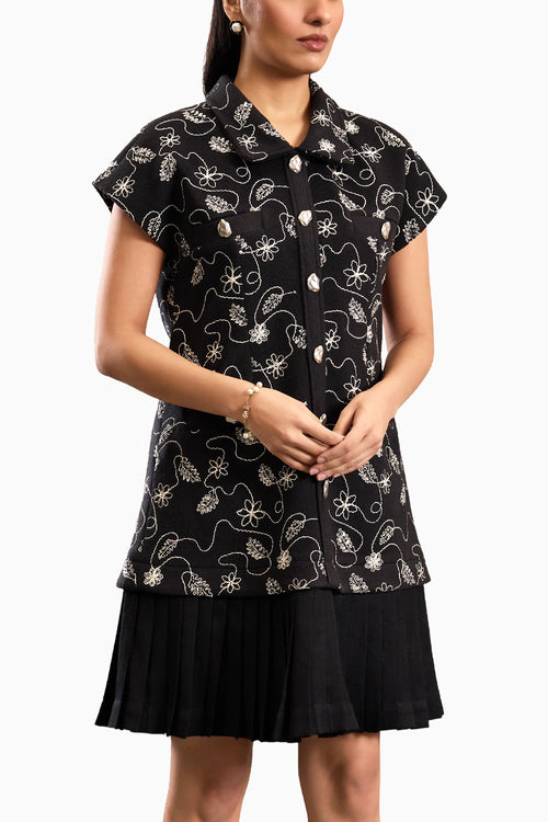 Onyx Lumina Pleated Dress