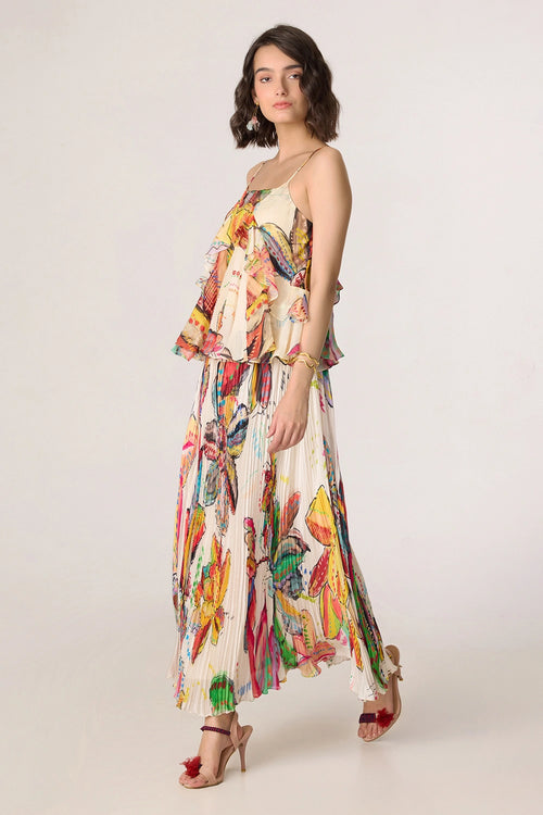 Multi Genora Blouse With Multi Zora Skirt