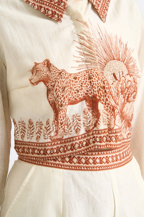 Wild Solstice Linen Shorts Set