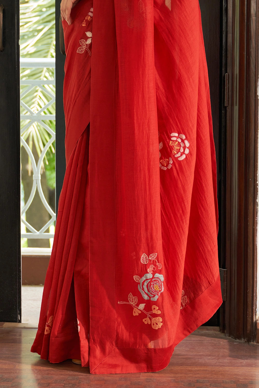 Poppy Embroidered Saree