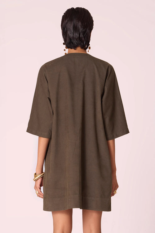Stad Olive Needlecord Shift Dress