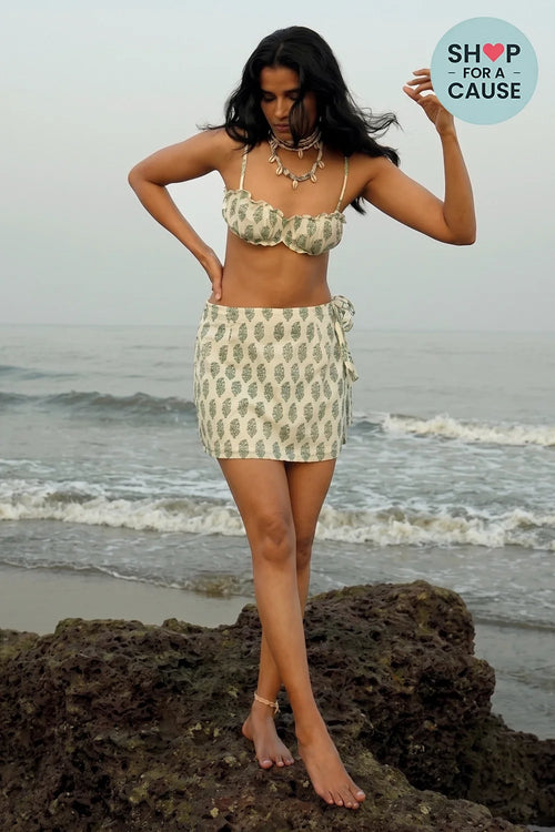 White Blue Rohini Skirt