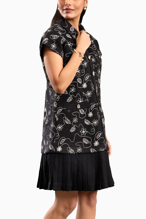 Onyx Lumina Pleated Dress