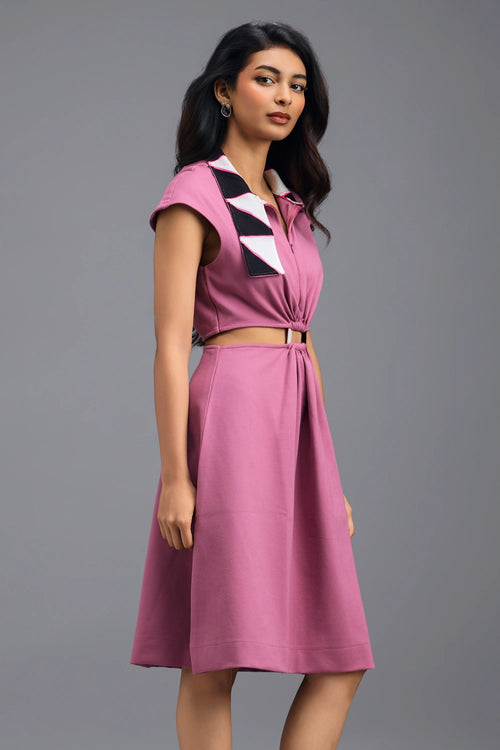 Pink Fit-and-Flare Dress