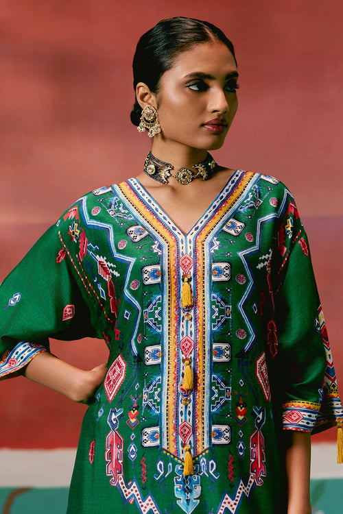 Emerald Aztec Kaftan Set