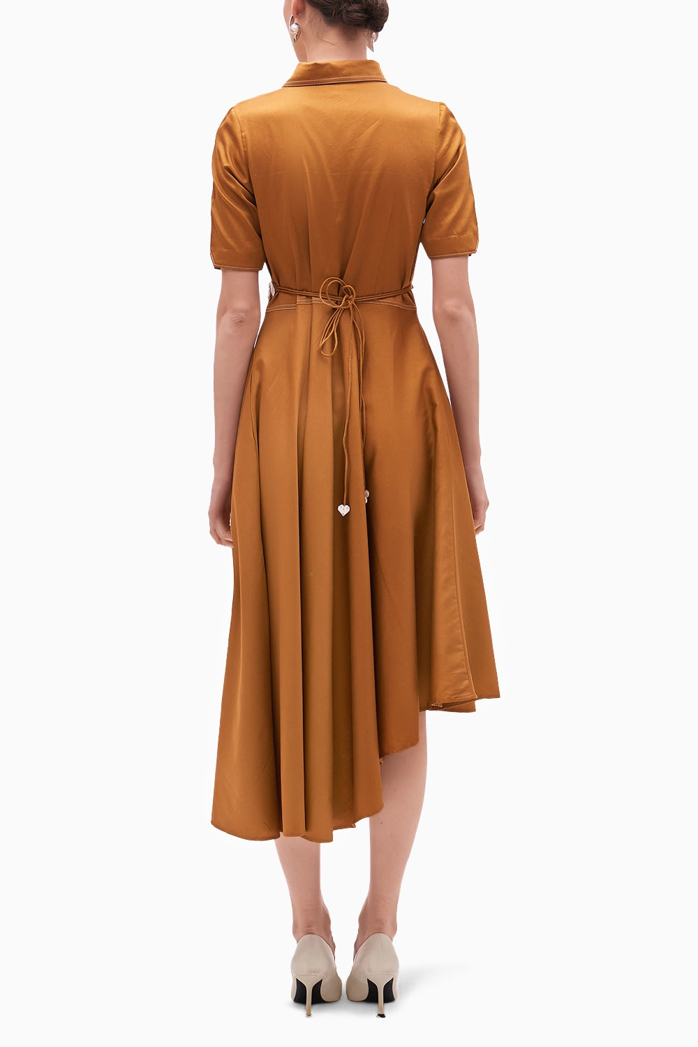 Cinnabon Belted Copper Dress