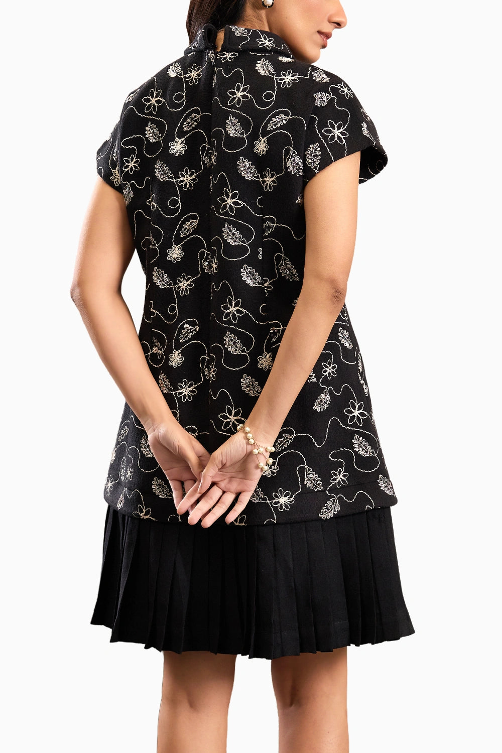 Onyx Lumina Pleated Dress