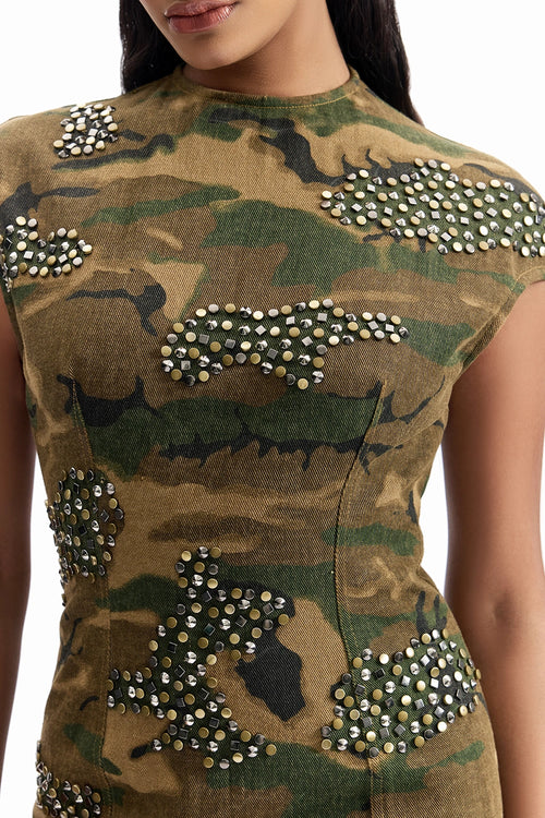 Tactical Camo Studded Dress