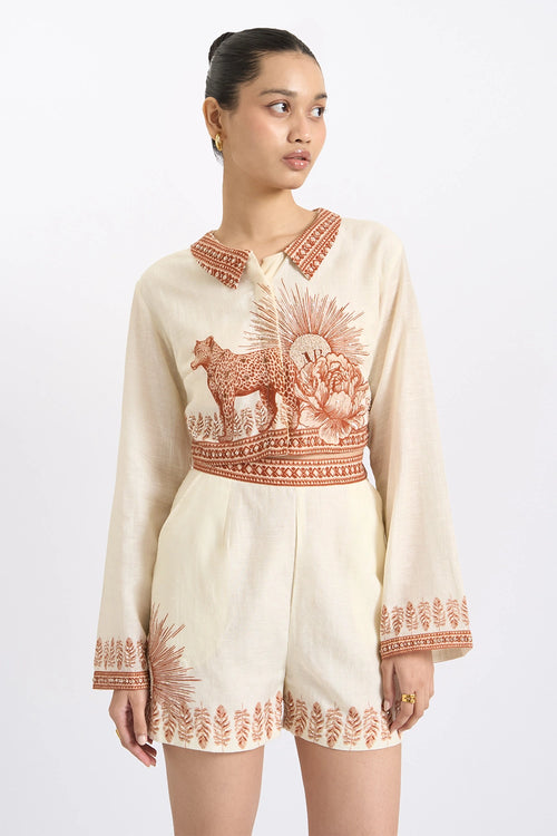 Wild Solstice Linen Shorts Set