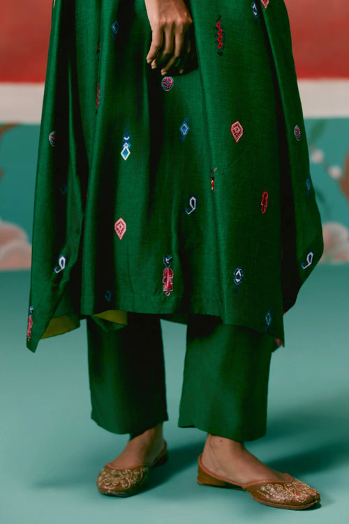 Emerald Aztec Kaftan Set