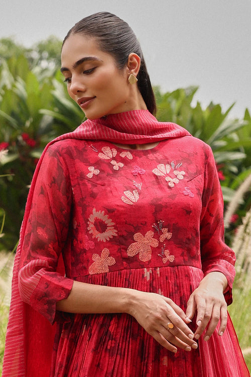 Rosewood Bloom Anarkali Set