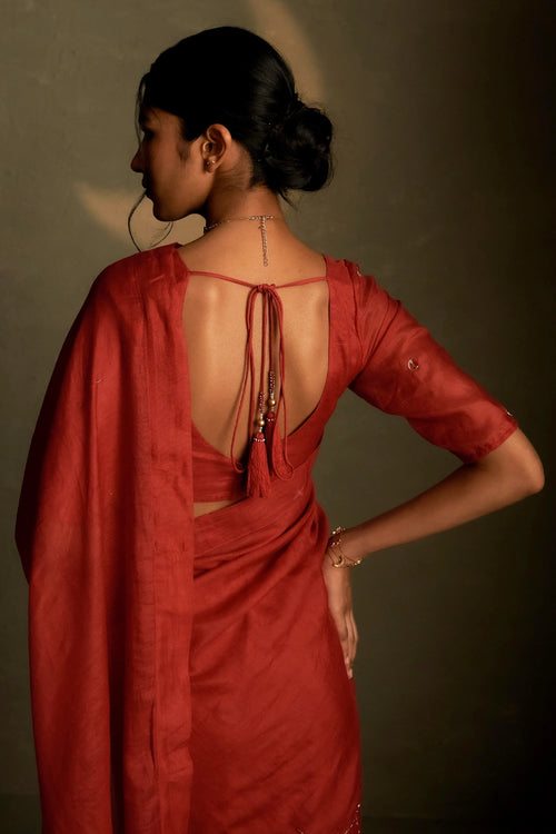 Chaand Saree with Sleeve Blouse