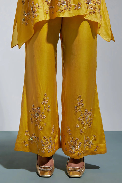 Amber Floral Embroidered Silk Co-ord Set
